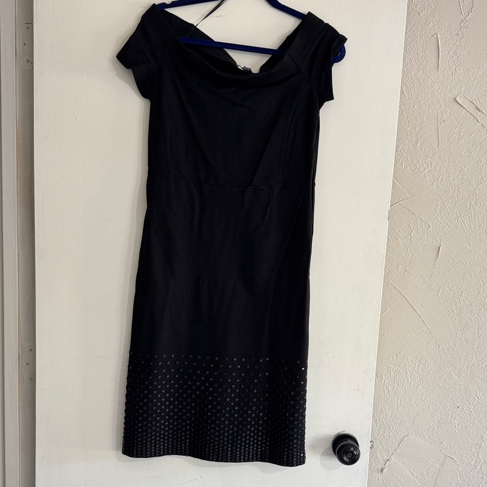 Halston Heritage Elegant Black Midi Dress